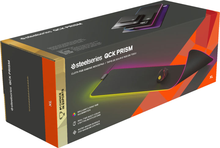 SteelSeries - QcK Prism Cloth Gaming Mouse Pad with 2-Zone RGB Illumination XL - Black_4