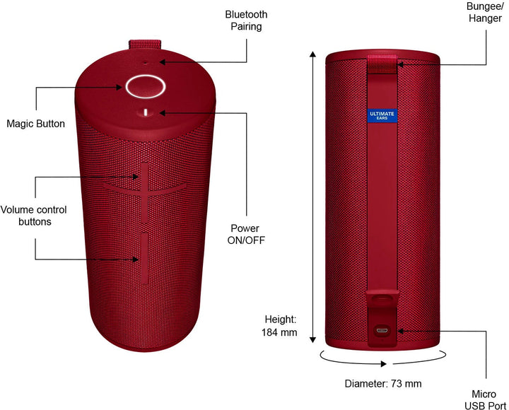 Ultimate Ears - BOOM 3 Portable Wireless Bluetooth Speaker with Waterproof/Dustproof Design - Sunset Red_6