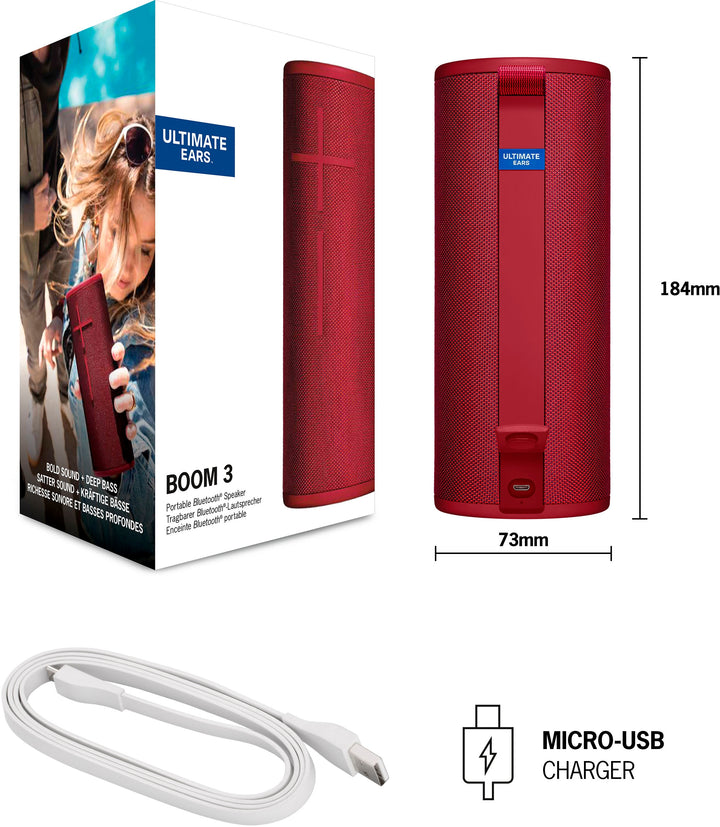 Ultimate Ears - BOOM 3 Portable Wireless Bluetooth Speaker with Waterproof/Dustproof Design - Sunset Red_5