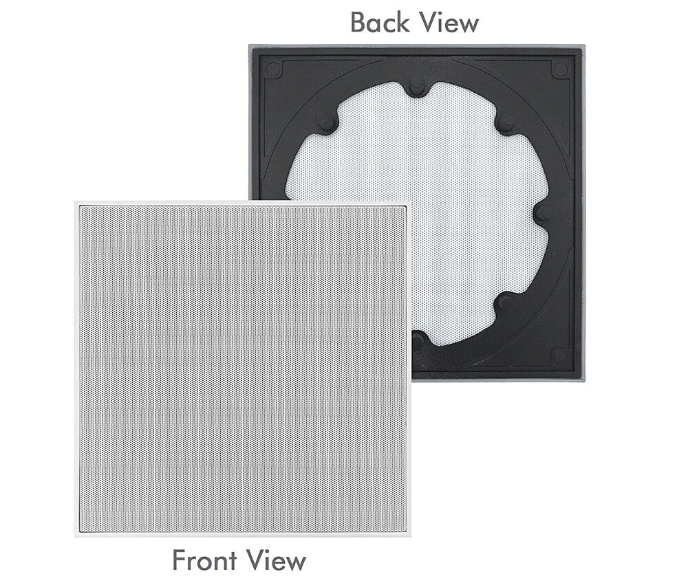 Sonance - Visual Performance Extreme 6" Medium Square Adapter with Grille (Pair) - Paintable White_2