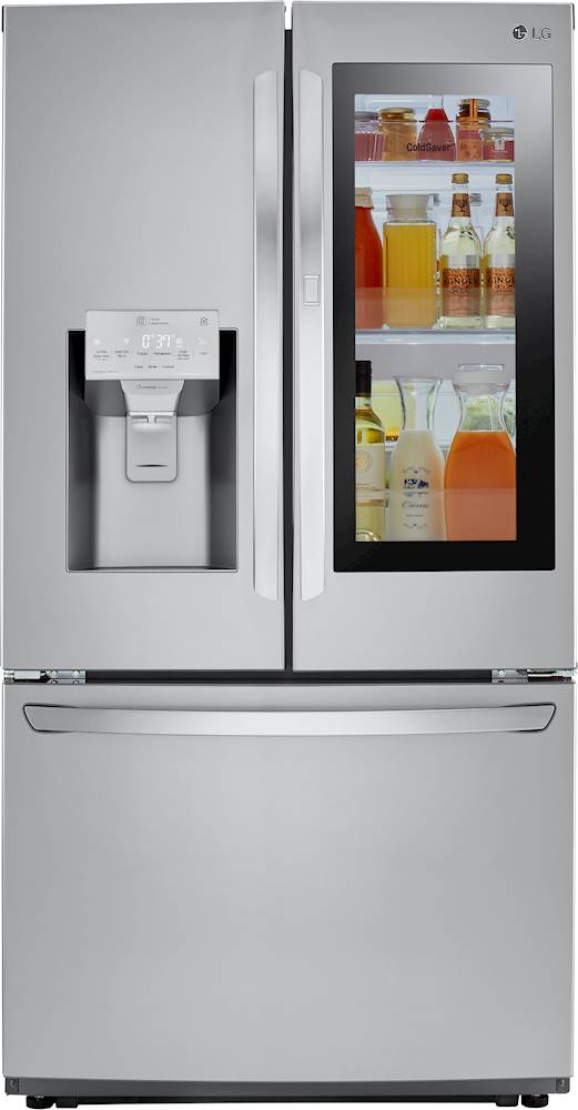 LG - 21.9 Cu. Ft. French Door-in-Door Counter-Depth Smart Refrigerator with InstaView - Stainless steel_0