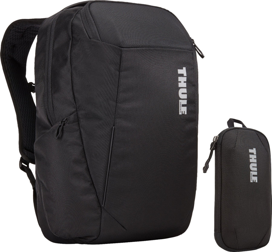 Thule - Accent Backpack 23L Bundle for 15.6" Laptop w/ Subterra PowerShuttle, 10" Tablet Sleeve, SafeZone, & Water Bottle Holder - Black_0