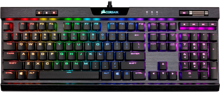CORSAIR - K70 RGB MK.2 LOW PROFILE RAPIDFIRE Full-size Wired Mechanical Cherry MX LOW PROFILE Speed Switch Gaming Keyboard - Black_0