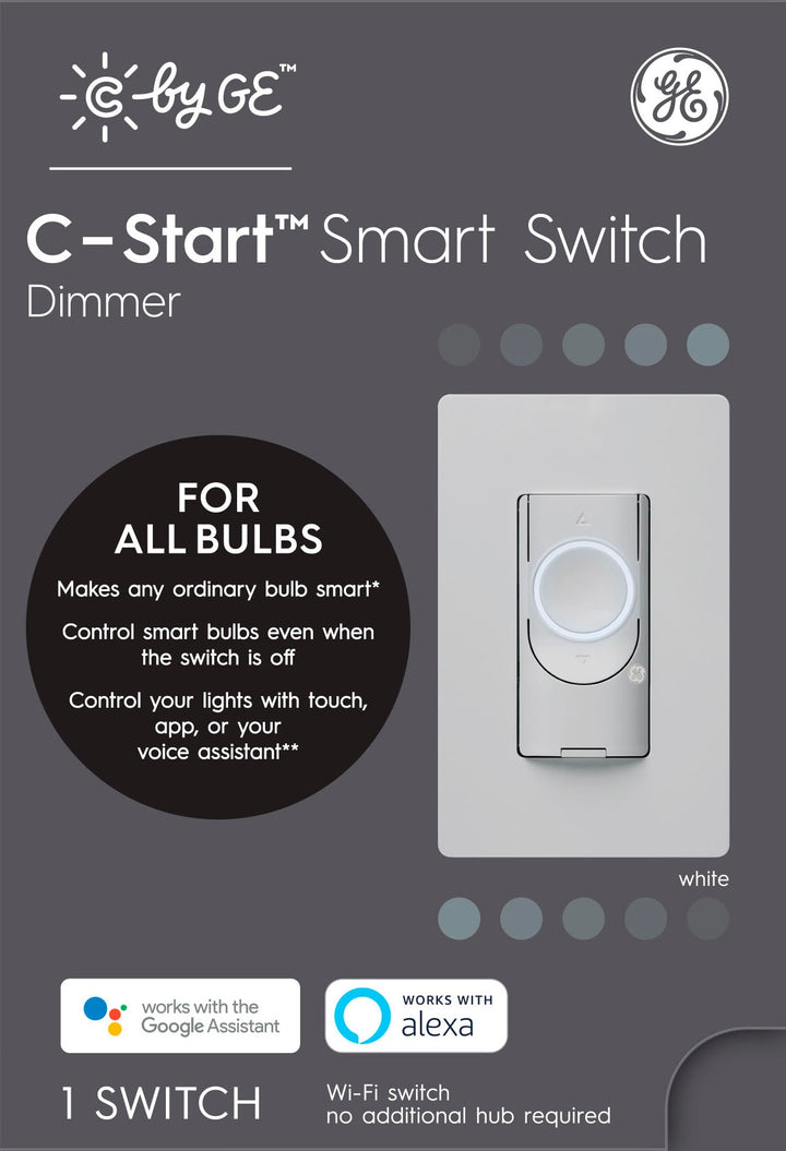GE - CYNC Dimmer Smart Switch, Neutral Wire Required, Bluetooth and 2.4 GHz Wifi (Packing May Vary) - White_3