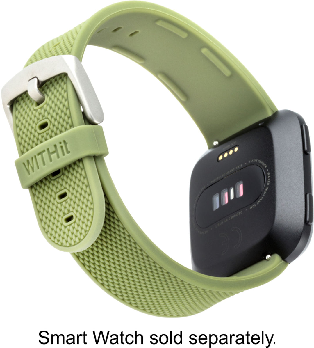 WITHit - Band Kit for Fitbit Versa, Versa Lite and Versa 2 (3-Pack) - Silver/Olive/Navy_6