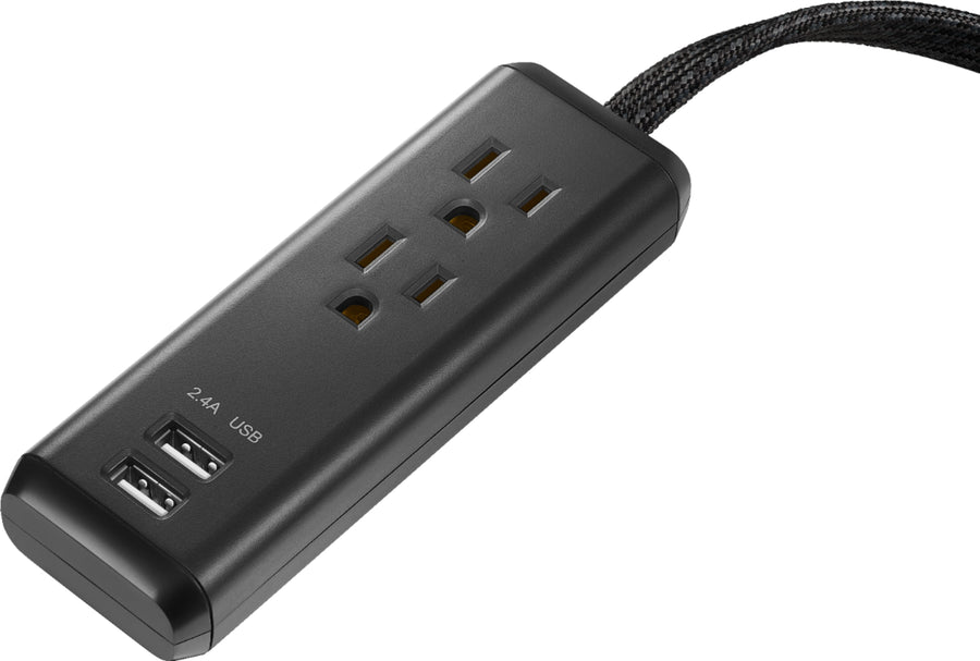 Insignia™ - 2-Outlet/2-USB Power Strip - Black_0