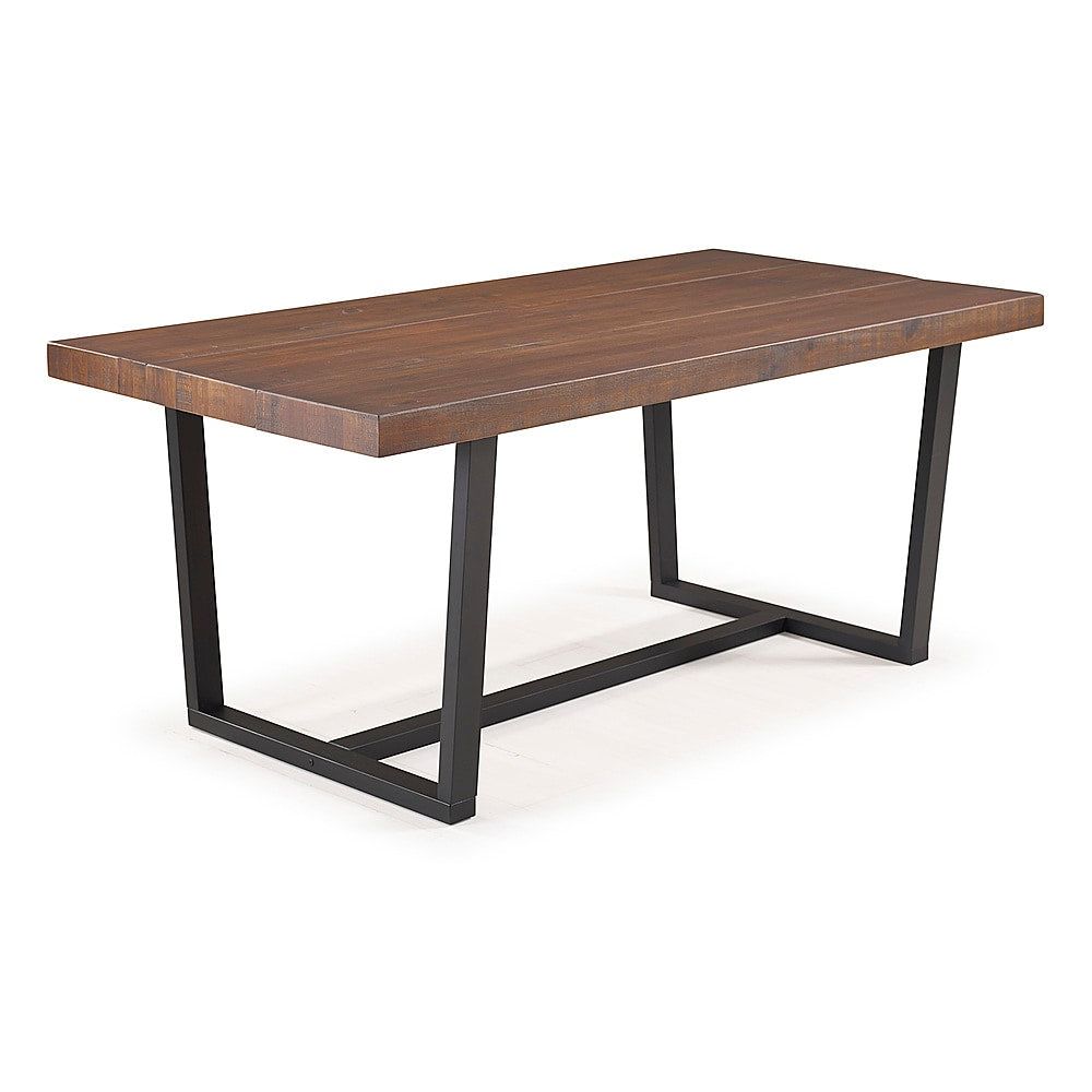 Walker Edison - Rectangular Solid Pine Wood Dining Table - Mahogany_1