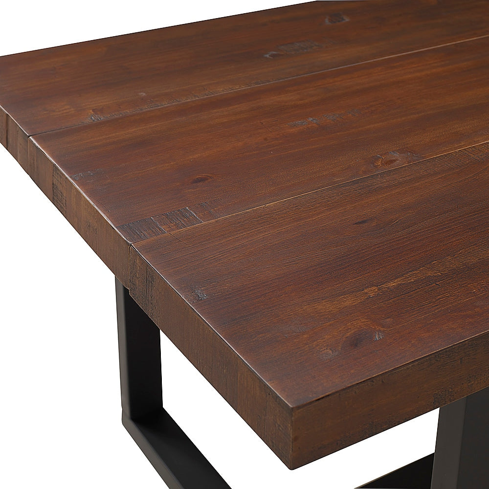 Walker Edison - Rectangular Solid Pine Wood Dining Table - Mahogany_5