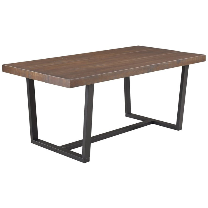 Walker Edison - Rectangular Solid Pine Wood Dining Table - Mahogany_2