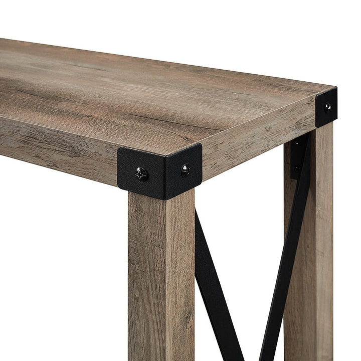 Walker Edison - Farmhouse Rustic Entryway/Accent Table - Gray Wash_5