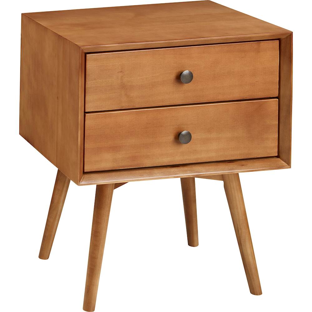 Walker Edison - Mid-Century Solid Wood 2-Drawers Cabinet - Caramel_1