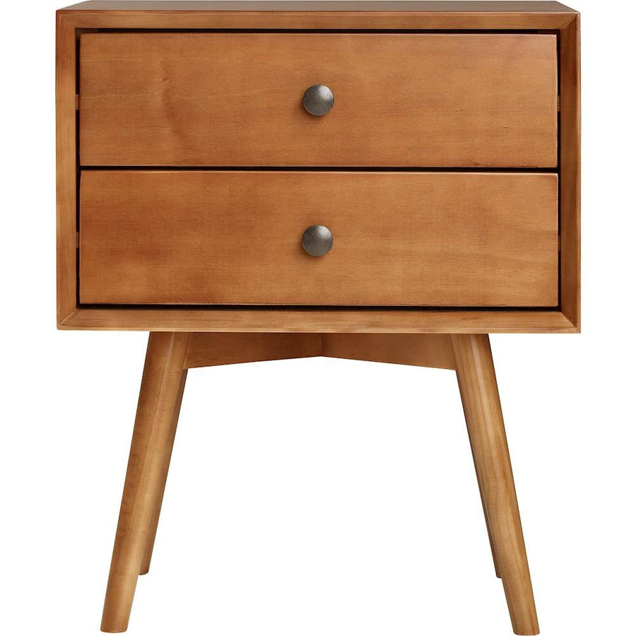 Walker Edison - Mid-Century Solid Wood 2-Drawers Cabinet - Caramel_0