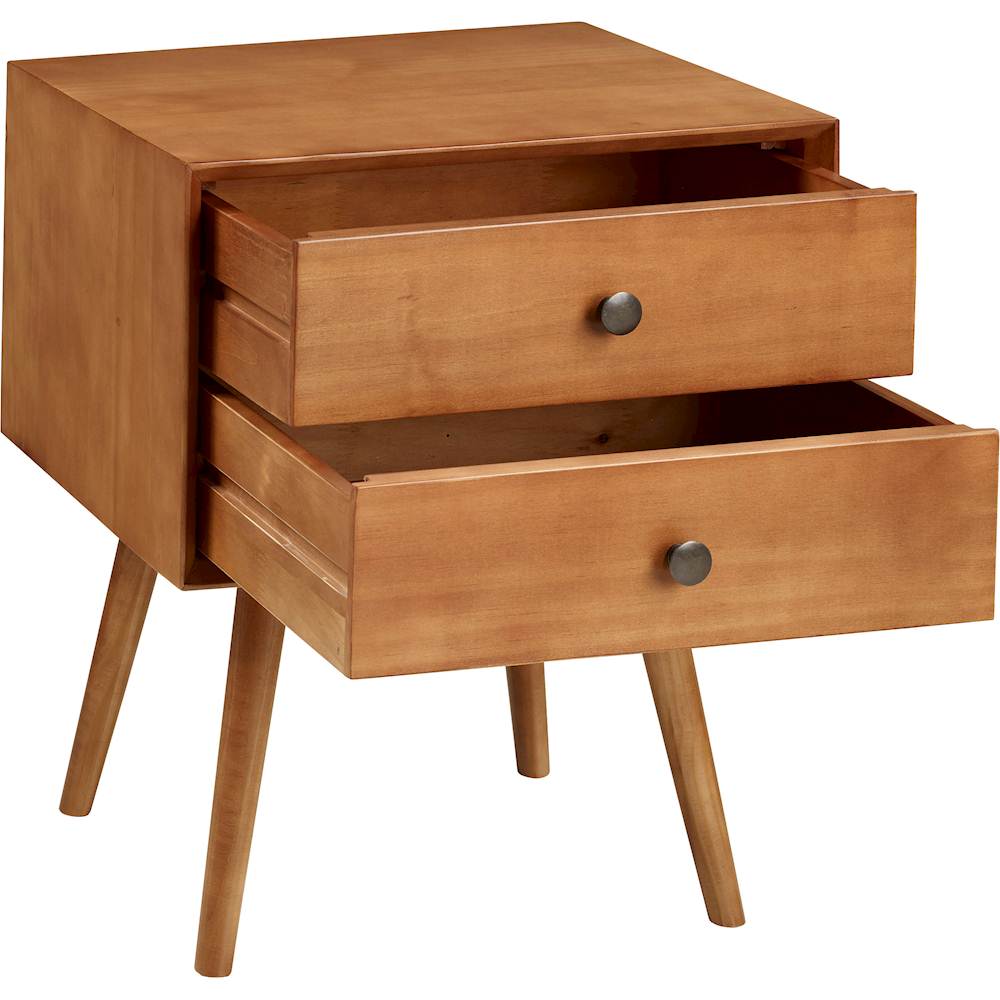 Walker Edison - Mid-Century Solid Wood 2-Drawers Cabinet - Caramel_4