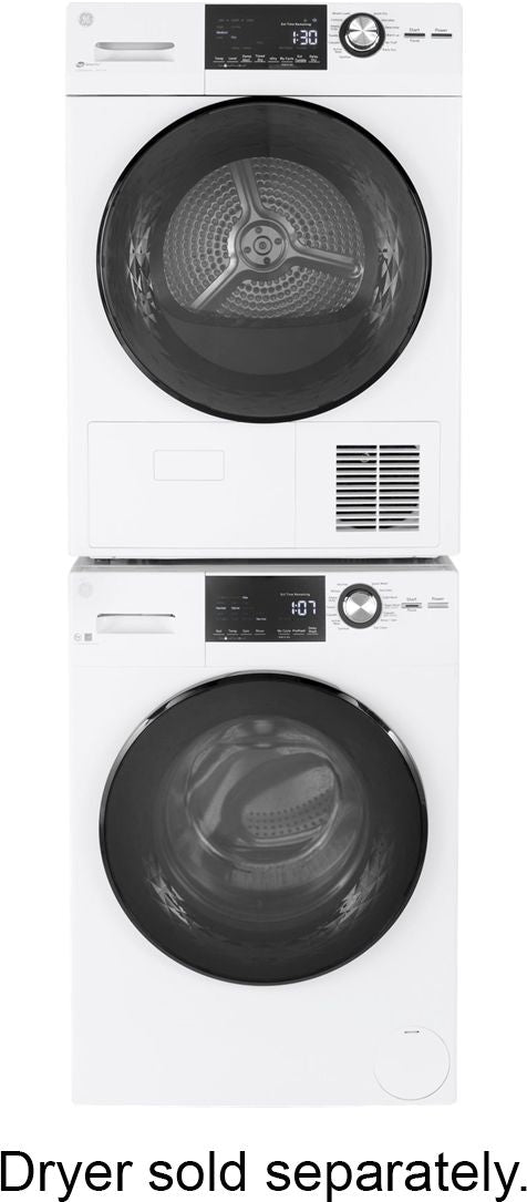 GE - 2.4 Cu. Ft. High Efficiency Stackable Front Load Washer with Steam and Sanitize - White_4