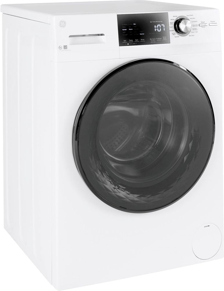 GE - 2.4 Cu. Ft. High Efficiency Stackable Front Load Washer with Steam and Sanitize - White_1