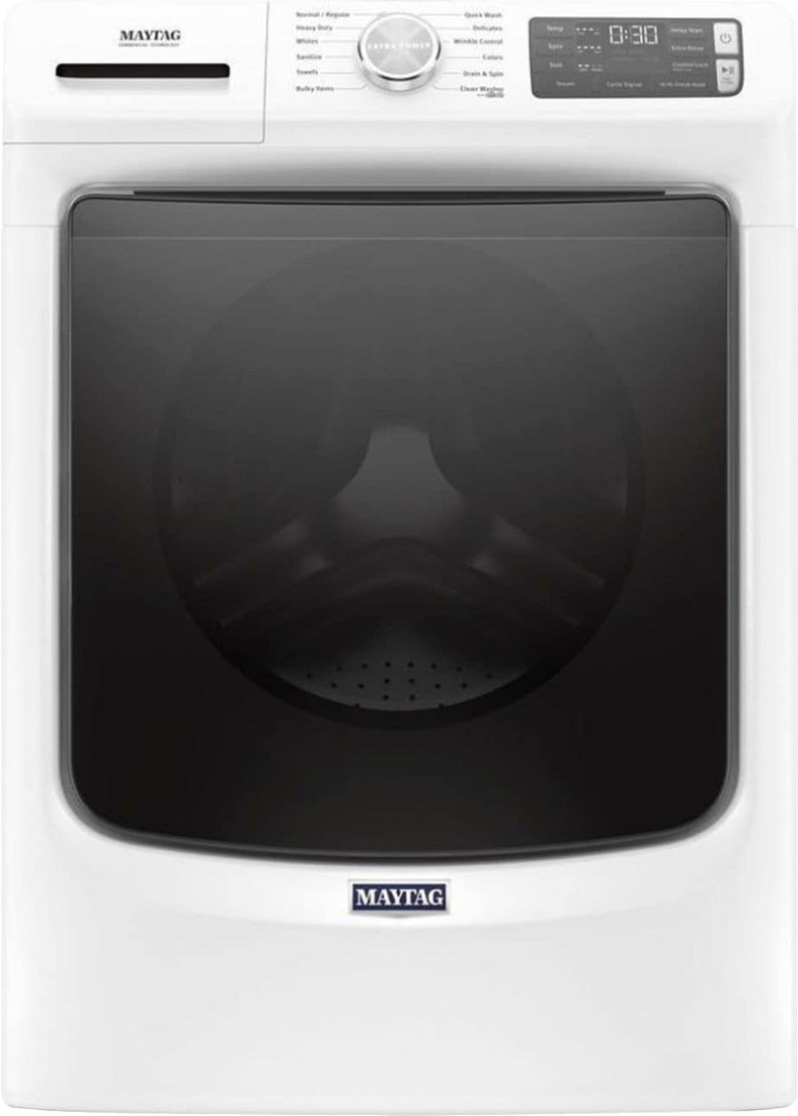 Maytag - 4.8 Cu. Ft. High Efficiency Stackable Front Load Washer with Steam and Extra Power Button - White_0