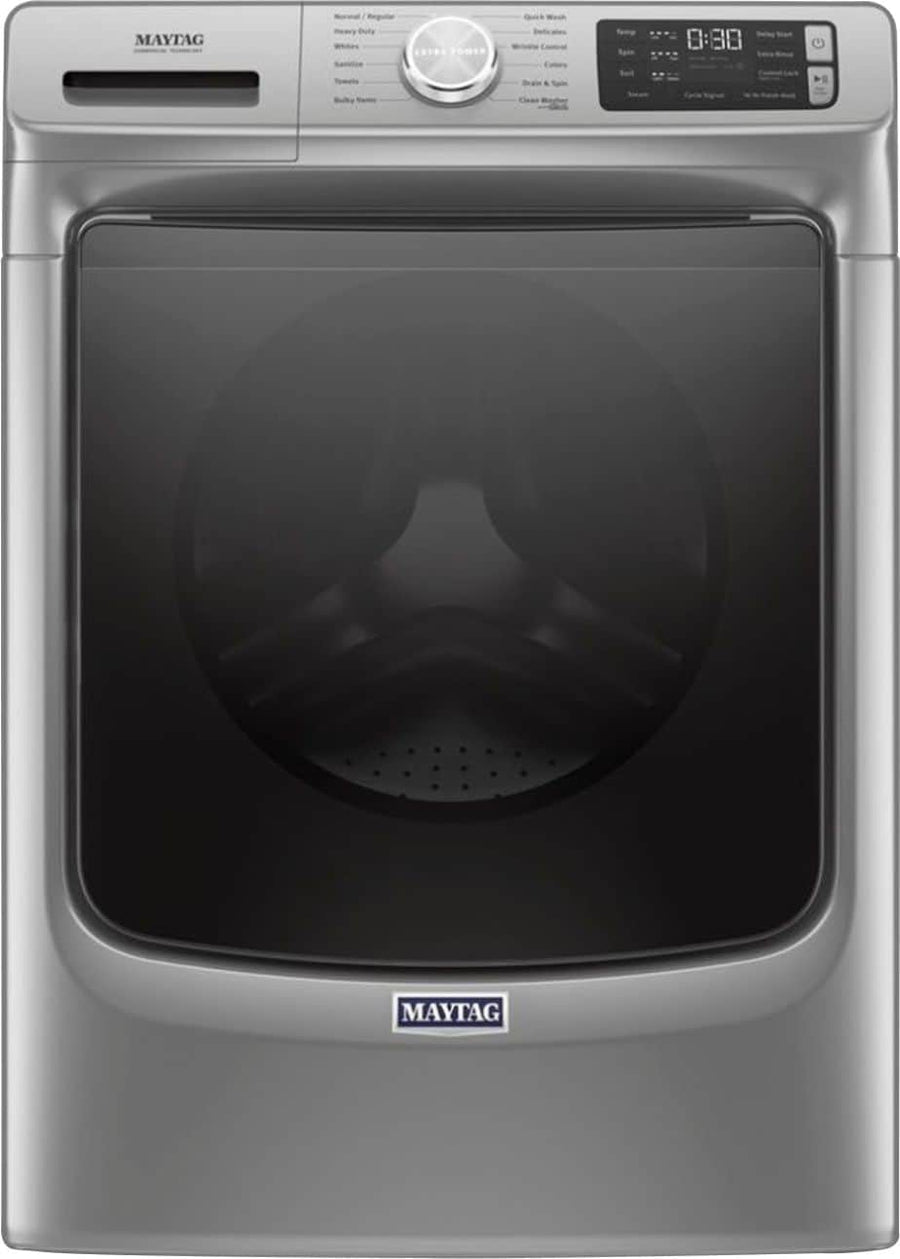 Maytag - 4.8 Cu. Ft. High Efficiency Stackable Front Load Washer with Steam and Extra Power Button - Metallic slate_0