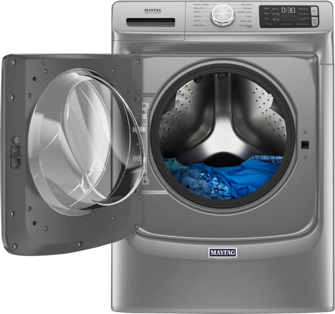 Maytag - 4.8 Cu. Ft. High Efficiency Stackable Front Load Washer with Steam and Extra Power Button - Metallic slate_10