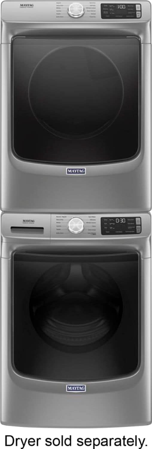 Maytag - 4.8 Cu. Ft. High Efficiency Stackable Front Load Washer with Steam and Extra Power Button - Metallic slate_6
