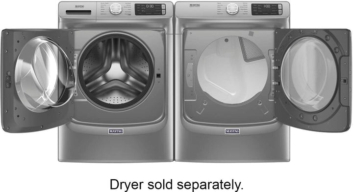 Maytag - 4.8 Cu. Ft. High Efficiency Stackable Front Load Washer with Steam and Extra Power Button - Metallic slate_17
