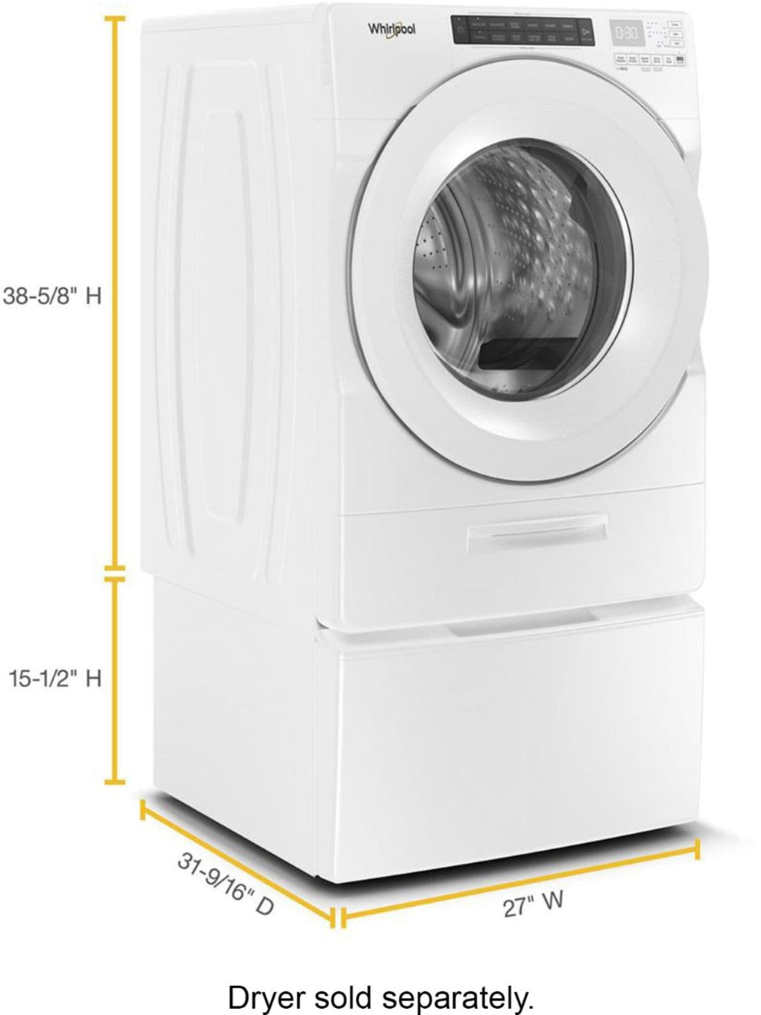Whirlpool - 4.5 Cu. Ft. High Efficiency Stackable Front Load Washer with Steam and Load & Go Dispenser - White_6