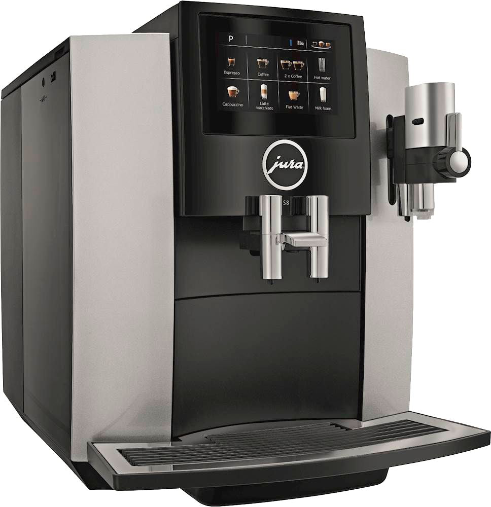 Jura - S8 Espresso Machine with 15 bars of pressure and Milk Frother - Moonlight Silver_1