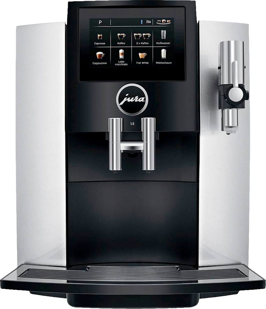 Jura - S8 Espresso Machine with 15 bars of pressure and Milk Frother - Moonlight Silver_0