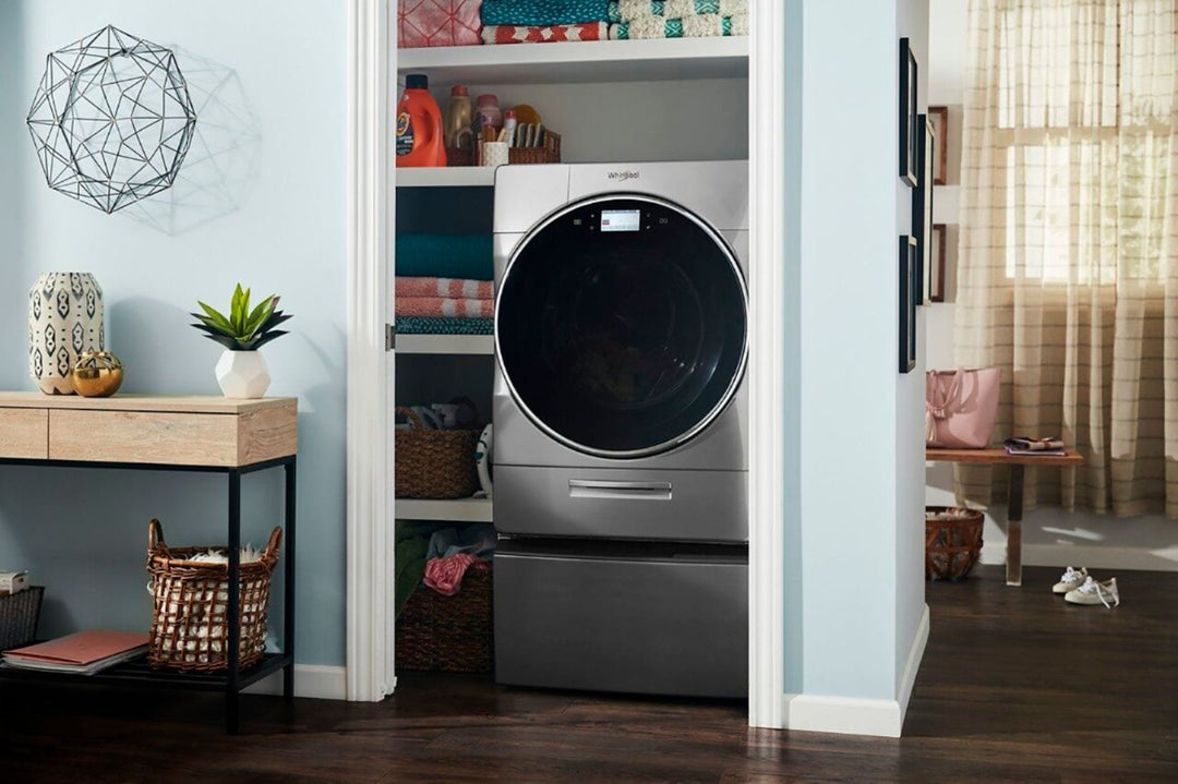 Whirlpool - Washer/Dryer Laundry Pedestal with Storage Drawer - Chrome shadow_8