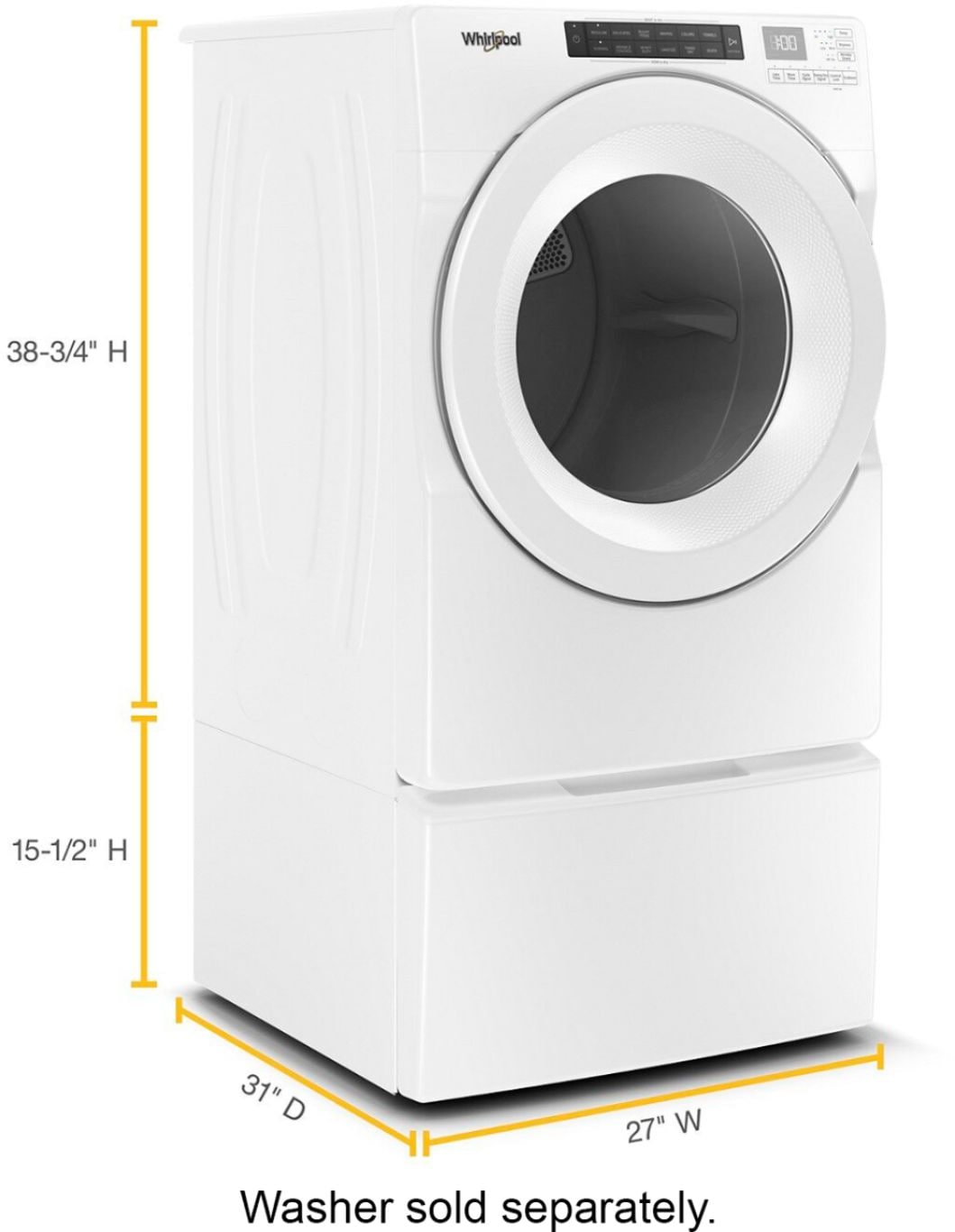 Whirlpool - Washer/Dryer Laundry Pedestal with Storage Drawer - White_11