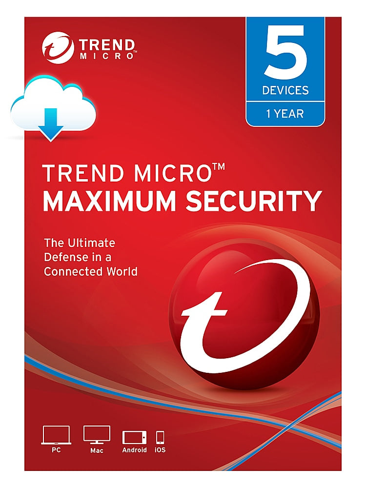 Trend Micro - Maximum Security (5-Devices) (1-Year Subscription) - Android, Apple iOS, Mac OS, Windows [Digital]_0
