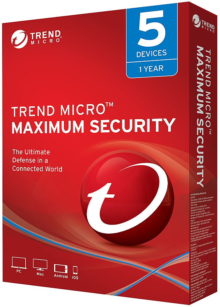 Trend Micro - Maximum Security (5-Devices) (1-Year Subscription) - Android, Apple iOS, Mac OS, Windows [Digital]_1