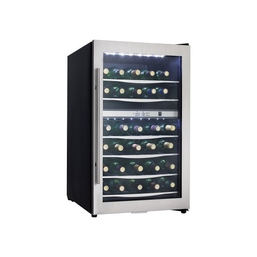Danby - Designer 38-Bottle Dual Zone Wine Cooler - Stainless steel_0