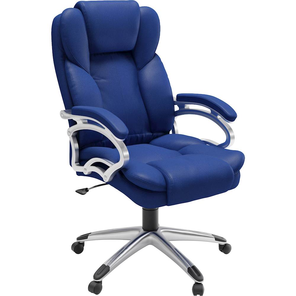 CorLiving - 5-Pointed Star Leatherette Executive Chair - Cobalt Blue_1