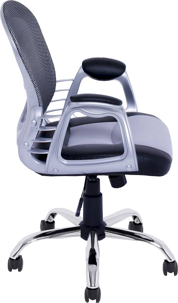 CorLiving - Workspace 5-Pointed Star Leatherette and Mesh Office Chair - Gray/Black_9