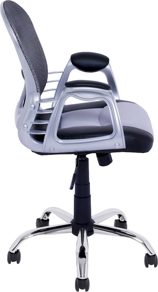 CorLiving - Workspace 5-Pointed Star Leatherette and Mesh Office Chair - Gray/Black_7