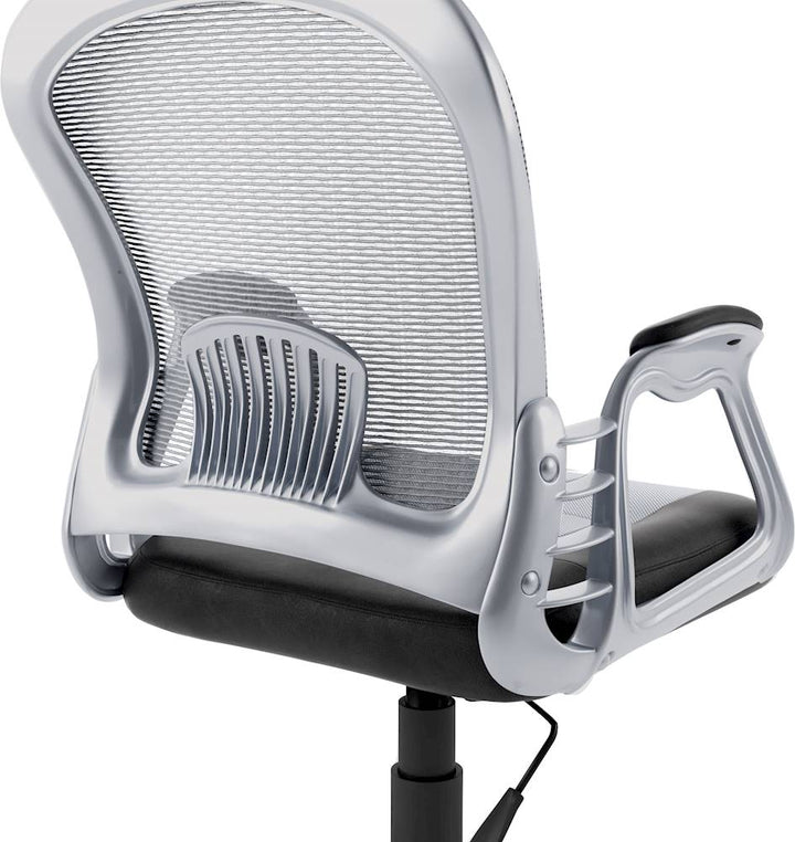 CorLiving - Workspace 5-Pointed Star Leatherette and Mesh Office Chair - Gray/Black_5