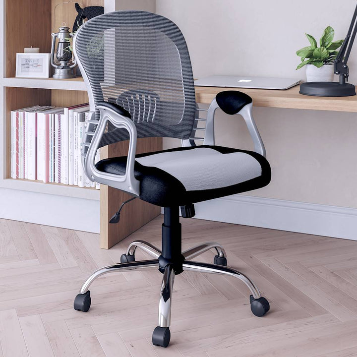 CorLiving - Workspace 5-Pointed Star Leatherette and Mesh Office Chair - Gray/Black_4