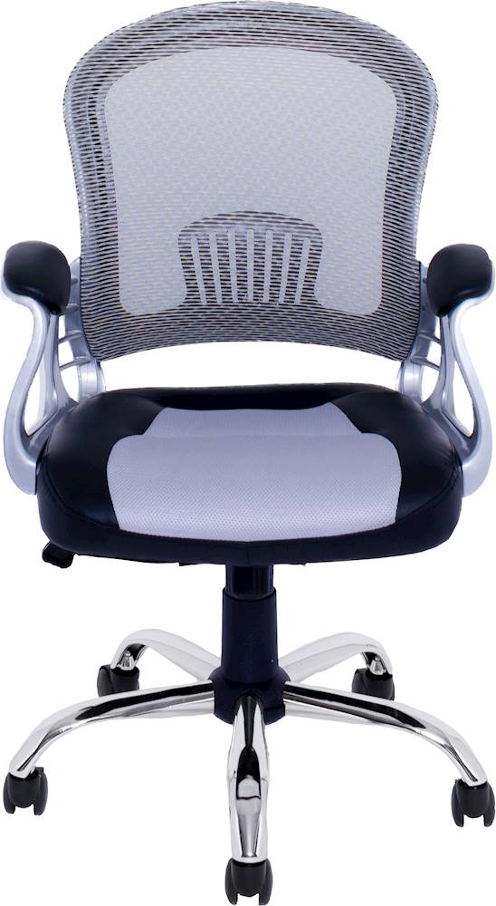 CorLiving - Workspace 5-Pointed Star Leatherette and Mesh Office Chair - Gray/Black_2