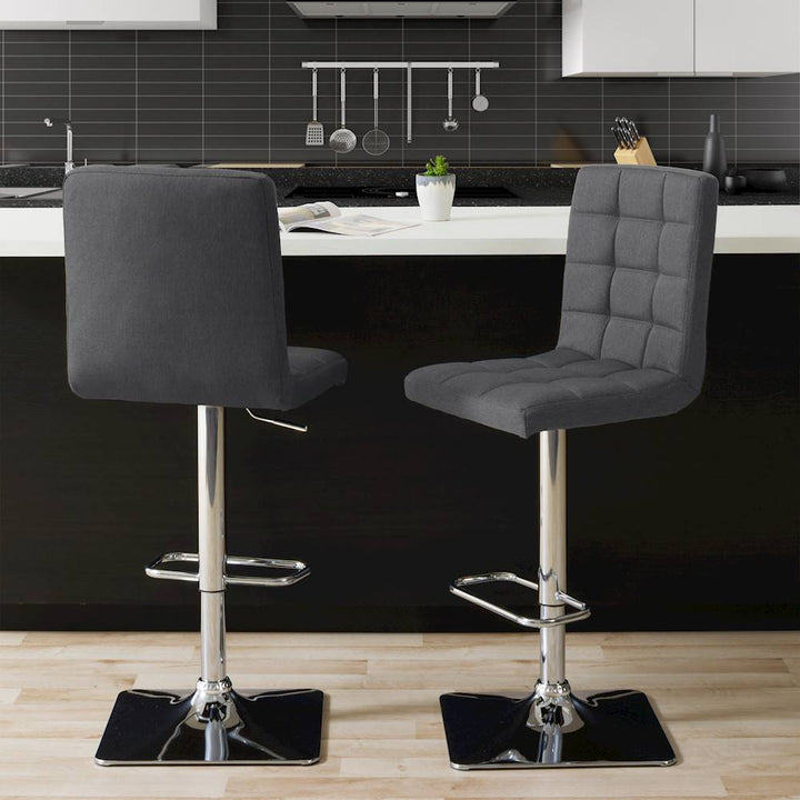 CorLiving - Heavy Duty Fabric Kitchen Chairs (Set of 2) - Dark Gray_2