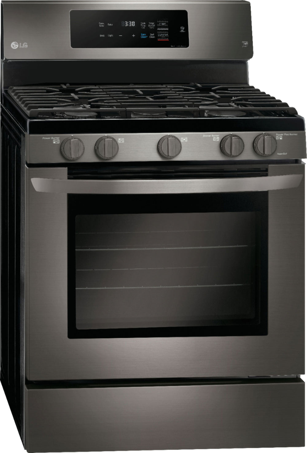 LG - 5.4 Cu. Ft. Self-Cleaning Freestanding Gas Convection Range with EasyClean - Black stainless steel_1