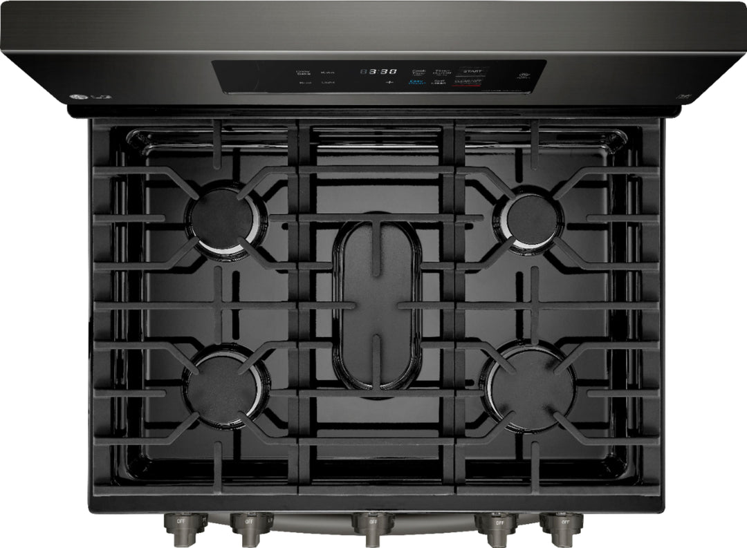 LG - 5.4 Cu. Ft. Self-Cleaning Freestanding Gas Convection Range with EasyClean - Black stainless steel_4
