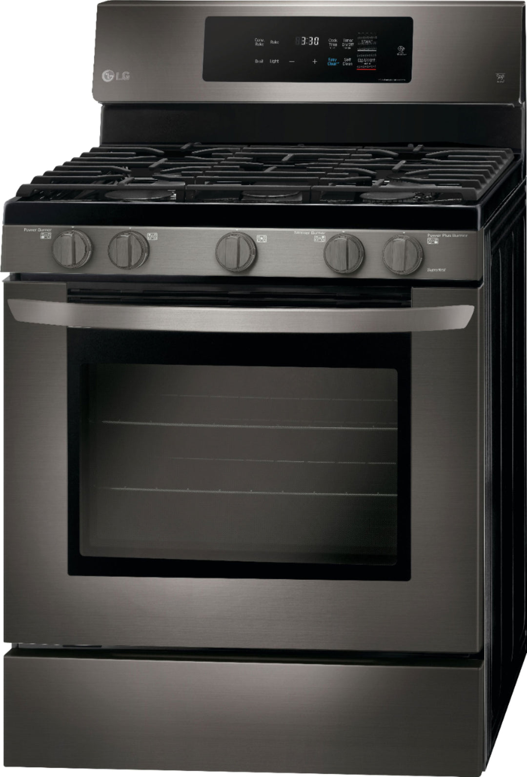 LG - 5.4 Cu. Ft. Self-Cleaning Freestanding Gas Convection Range with EasyClean - Black stainless steel_2