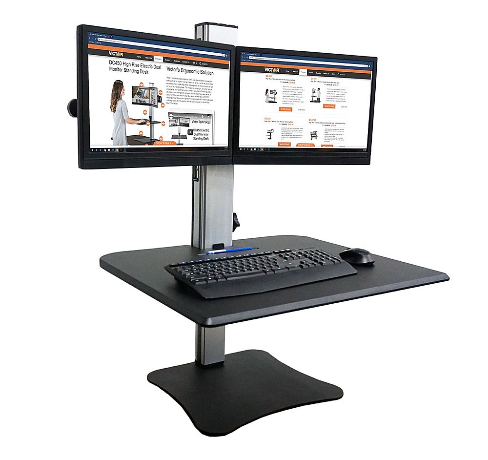 Victor - DC350A Dual Monitor Sit/Stand Desk Converter - Black_1