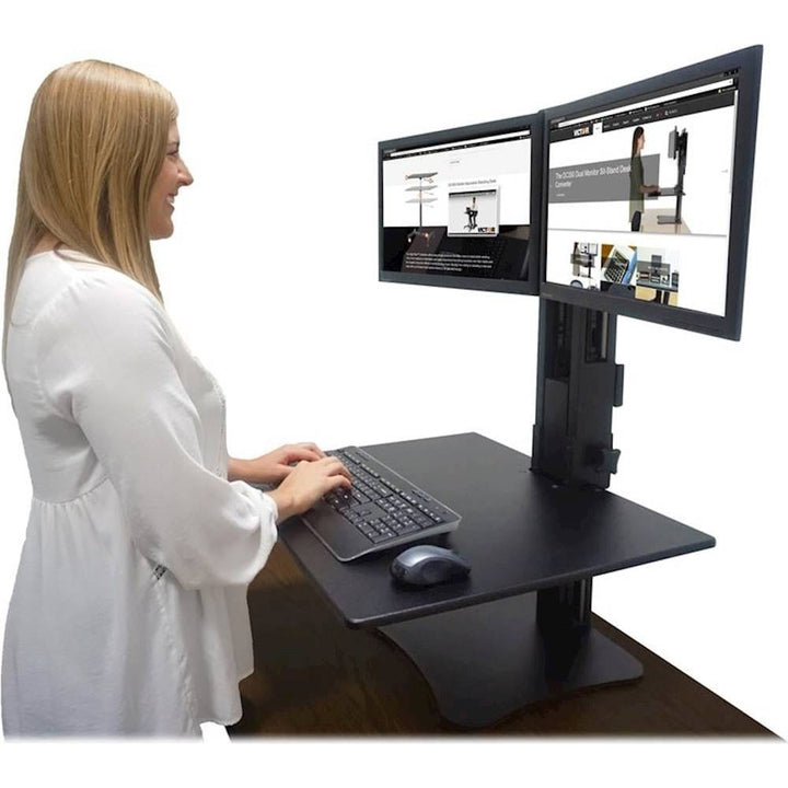 Victor - DC350A Dual Monitor Sit/Stand Desk Converter - Black_2