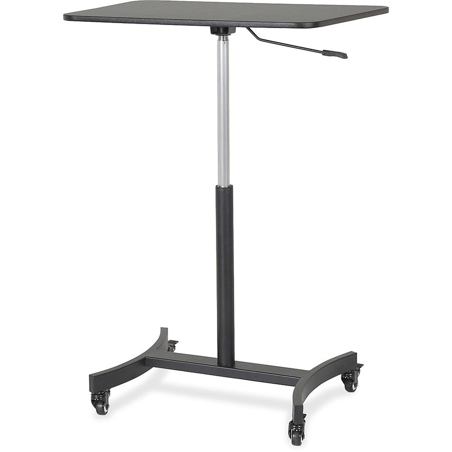 Victor - High Rise Rectangle Polyvinyl Chloride (PVC) Table Desk - Silver/Black_0
