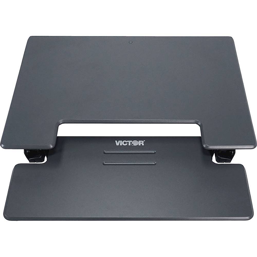 Victor - Adjustable Standing Desk with Keyboard Tray - Charcoal Gray And Black_11