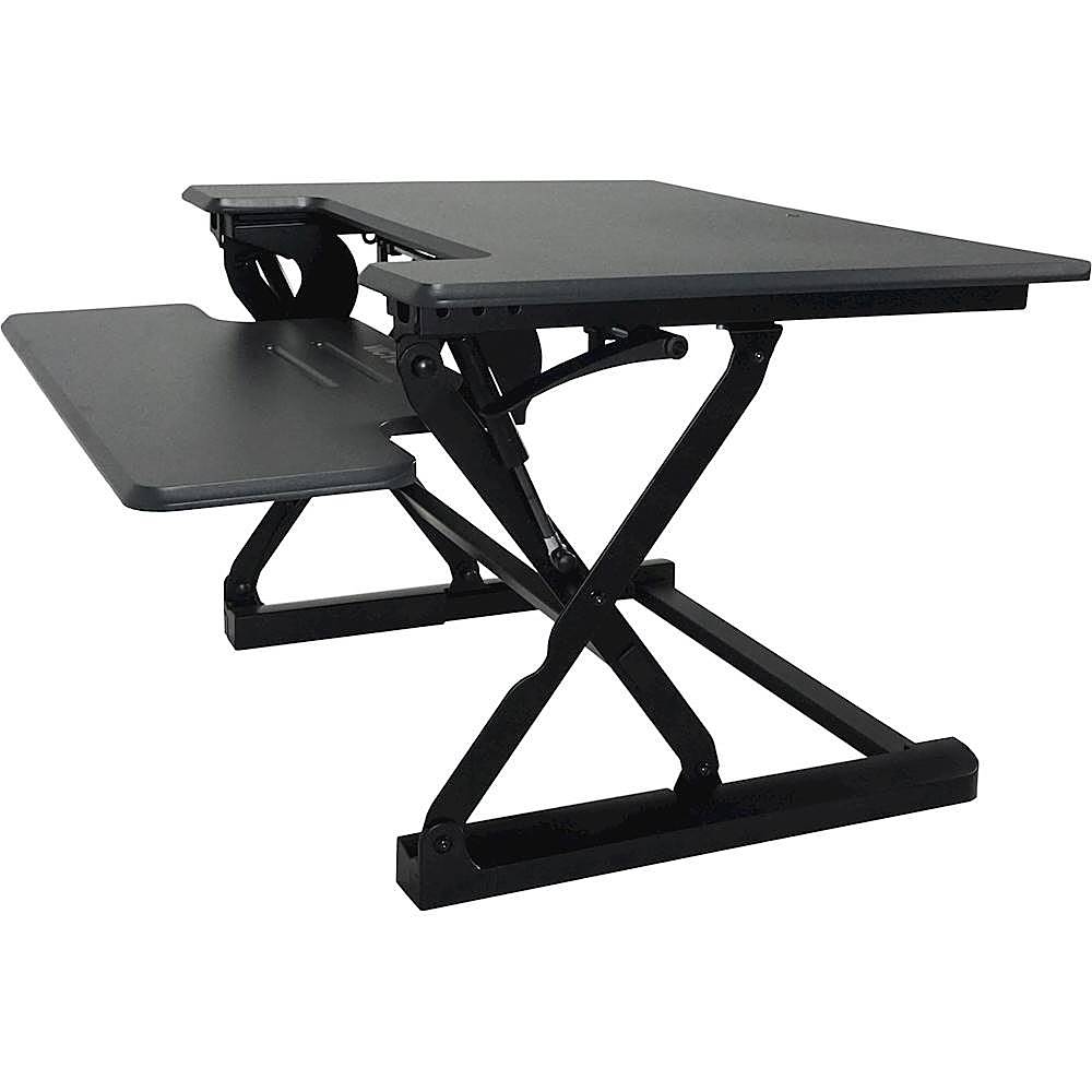Victor - Adjustable Standing Desk with Keyboard Tray - Charcoal Gray And Black_9