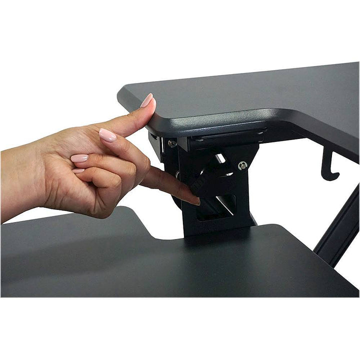 Victor - Adjustable Standing Desk with Keyboard Tray - Charcoal Gray And Black_5