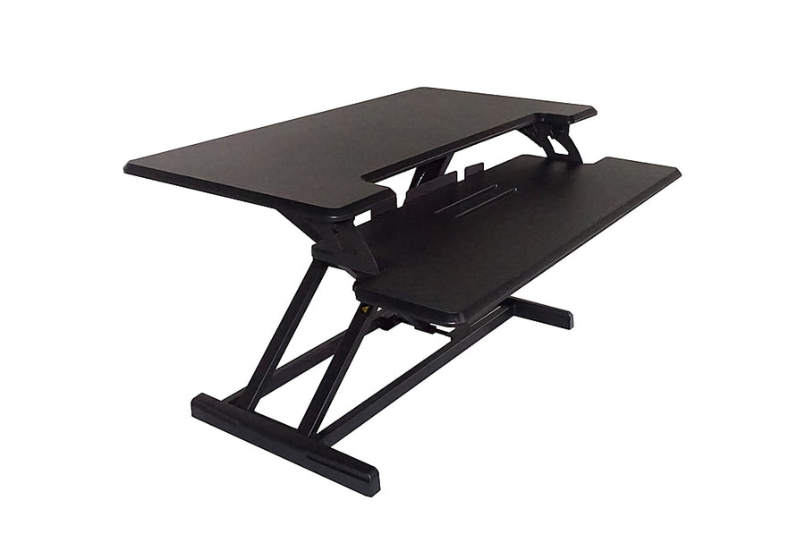 Victor - High Rise Height-Adjustable Compact Standing Desk with Keyboard Tray - Black_0