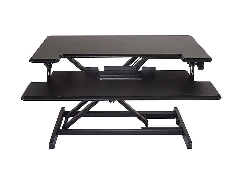 Victor - High Rise Height-Adjustable Compact Standing Desk with Keyboard Tray - Black_3